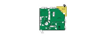 floor plan of a two story house with a bedroom and a living room